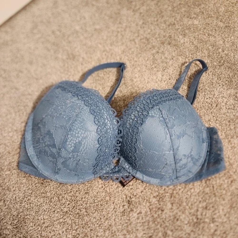 Victoria's Secret Delicate Lace Bra in Dusty Blue